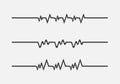 simple flat 1bit vector pixel art set of heartbeat cardiogram lines