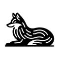 Simple flat Black Forest fox vector for logo and illustration design. Royalty Free Stock Photo