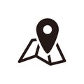 Simple Flat Black Location Icon Template Vector