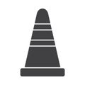 Flat black road barrier icon