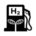 Simple flat black and white hydrogen refueling icon