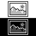 Simple, flat, black and white picture frame icon