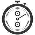 Simple flat black and white stop watch icon Royalty Free Stock Photo