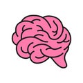 Simple flat bright vector brain icon. Royalty Free Stock Photo