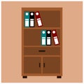 Simple flat brown cupboard vector