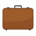 Simple, flat, brown suitcase/briefcase icon. Isolated on white