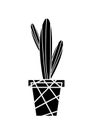 Simple flat cactus vector icon. Saguaro pictogram isolated