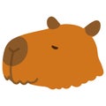 Simple and flat Capybara baby Royalty Free Stock Photo