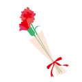 A simple and flat carnation bouquet