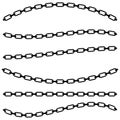 Simple flat chain link, chain illustration. Silhouette of a chain.