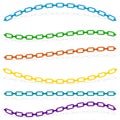 Simple flat chain link, chain illustration. Silhouette of a chain.