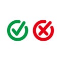 Set of simple flat circle check box icon vector Royalty Free Stock Photo