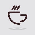 Simple flat coffee cup icon