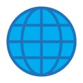 Flat color globe icon Royalty Free Stock Photo