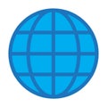 Flat color globe icon