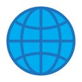 Flat color globe icon Royalty Free Stock Photo