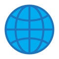 Flat color globe icon