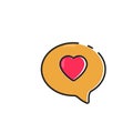 Flat color love chat icon Royalty Free Stock Photo