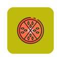 Flat color pepperoni icon