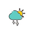 Flat color rainy icon