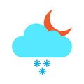 Flat color snow rain icon Royalty Free Stock Photo