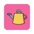 Flat color watering can icon Royalty Free Stock Photo