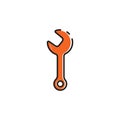 Flat color wrench icon