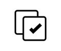 Simple Flat Copy Paste check mark linear concept logo design. Approved, Tick checkmark check list button vector design.