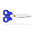 Simple and flat design of blue scissor isolated on white vector design