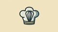 Chef Hat with Whisk Symbol - Modern Culinary Icon for Restaurants Food Services Royalty Free Stock Photo