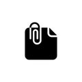 Simple Flat Design Document with Paperclip Attachment Icon Illustration Royalty Free Stock Photo