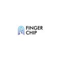 Simple flat design FINGER CHIP lock logo design