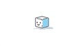 Cute Ice Cube Character with Smiling Face and Shadow Royalty Free Stock Photo