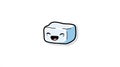 Cute Ice Cube Character Smiling Happy Kawaii Style Royalty Free Stock Photo