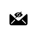 Simple Flat Design Secret Mail Letter Envelope Message with Hidden Eye Icon Royalty Free Stock Photo
