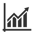 Simple flat financial growth chart icon or symbol Royalty Free Stock Photo