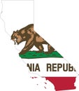 Flag map of California, USA Royalty Free Stock Photo