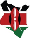 Flag map of the Republic of Kenya