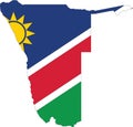 Flag map of the Republic of Namibia
