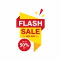 Simple Flat Flash Sale Banner with Red and Yellow Color Design