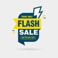 Simple Flat Flash Sale Discount Banner Template Vector