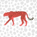Cheetah Spotted Red Wild Cat Portrait Art Royalty Free Stock Photo