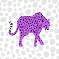 Spotted Lilac Cheetah Wild Cat Portrait Art Royalty Free Stock Photo