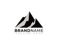 simple flat grayscale vintage mountain logo