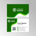 Simple flat green wave business card design Royalty Free Stock Photo