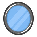 Simple, flat, grey mirror illustration. Oval mirror icon. Isolated on white