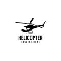 Simple Flat Helicopter Logo Design Vector Stock Image