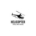 Simple Flat Helicopter Logo Design Vector Stock Image