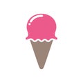 Simple flat ice cream cone strawberry logo design, vector graphic symbol icon illustration creative idea Royalty Free Stock Photo