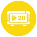 A simple flat icon of a digital timer or alarm clock showing the number 20 representing a countdown or deadline Royalty Free Stock Photo